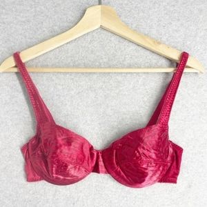 Vintage 90's VASSARETTE Bra Satin Size 38C Silky Red Zebra Print Satin RARE